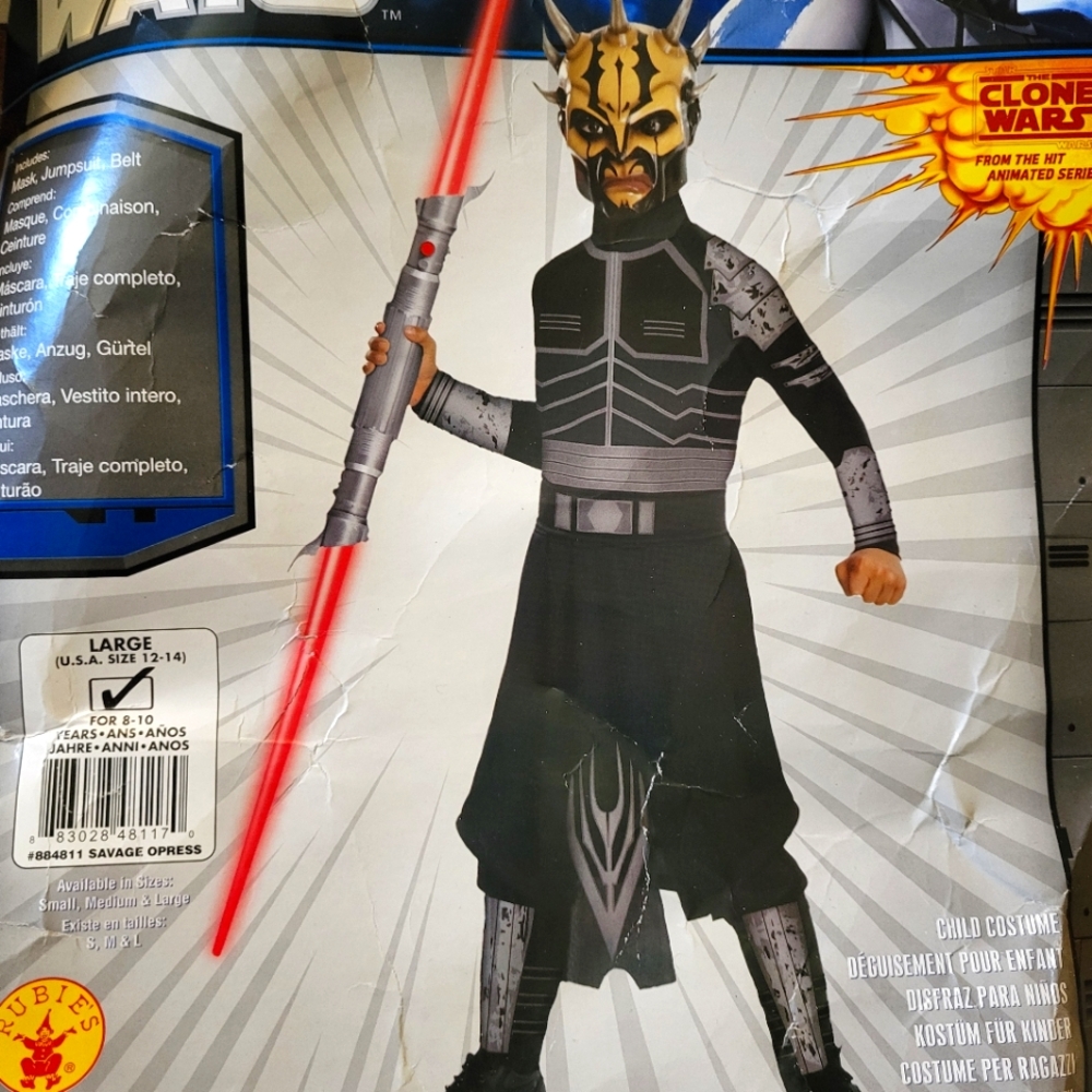 🎃Star Wars Savage Opress NWT 2010 Licensed Costume Child Large 12/14 (Rubie's)